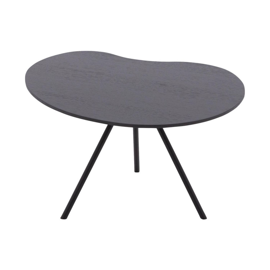 Goossens Salontafel Saya organisch, hout eiken zwart, modern design, 61 x 33 x 49 cm afbeelding 1