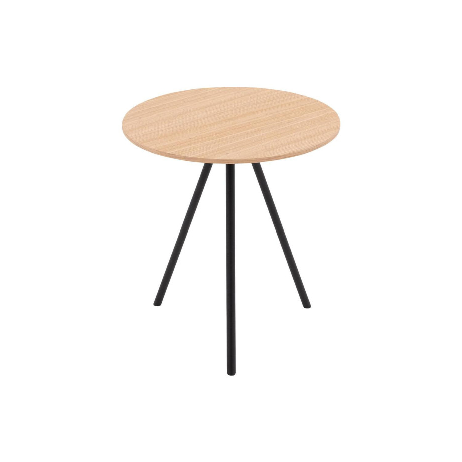 Goossens Salontafel Bo rond, hout eiken blank, modern design, 40 x 42 x 40 cm afbeelding 1