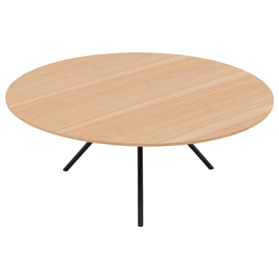 Goossens Salontafel Bo rond, hout eiken blank, modern design, 80 x 31 x 80 cm afbeelding 1