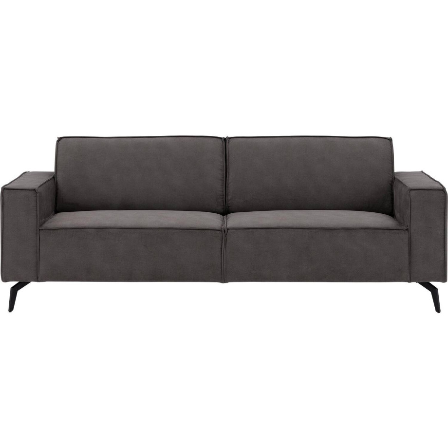 Goossens Hoekbank Hercules donkergrijs, microvezel, 3-zits, modern design afbeelding 1