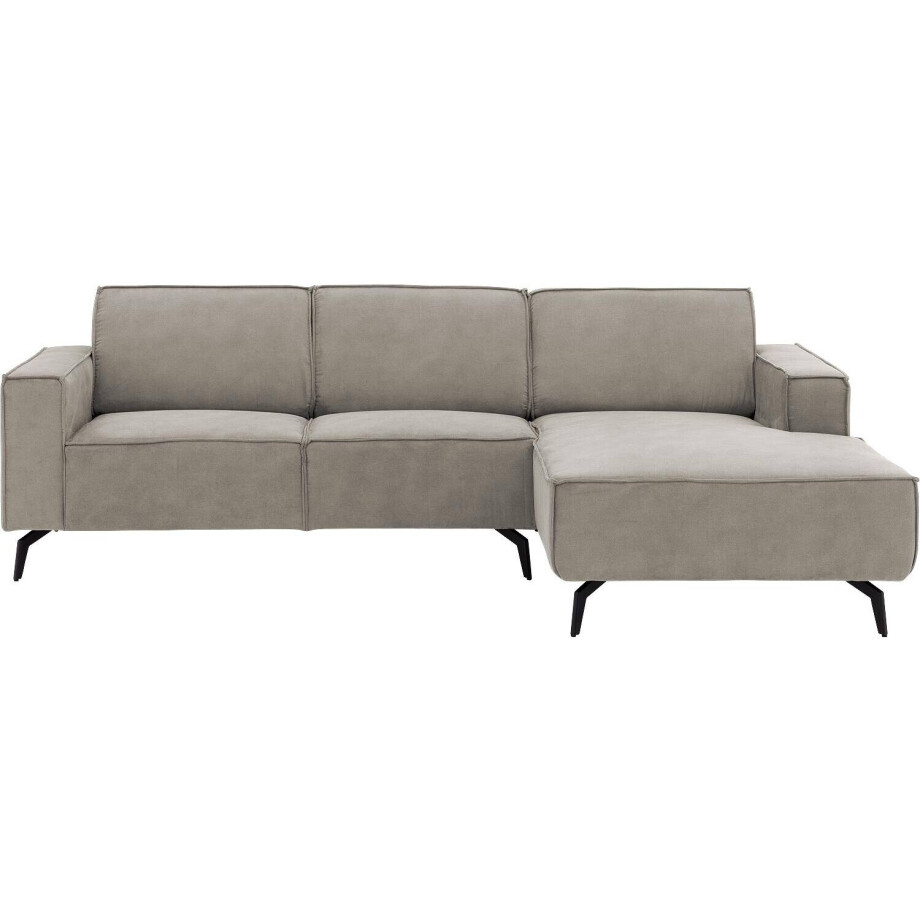 Goossens Hoekbank Hercules grijs, microvezel, 2-zits, modern design met chaise longue rechts Goossens Hoekbank Hercules grijs, microvezel, 2-zits, modern design met chaise longue rechts afbeelding 1