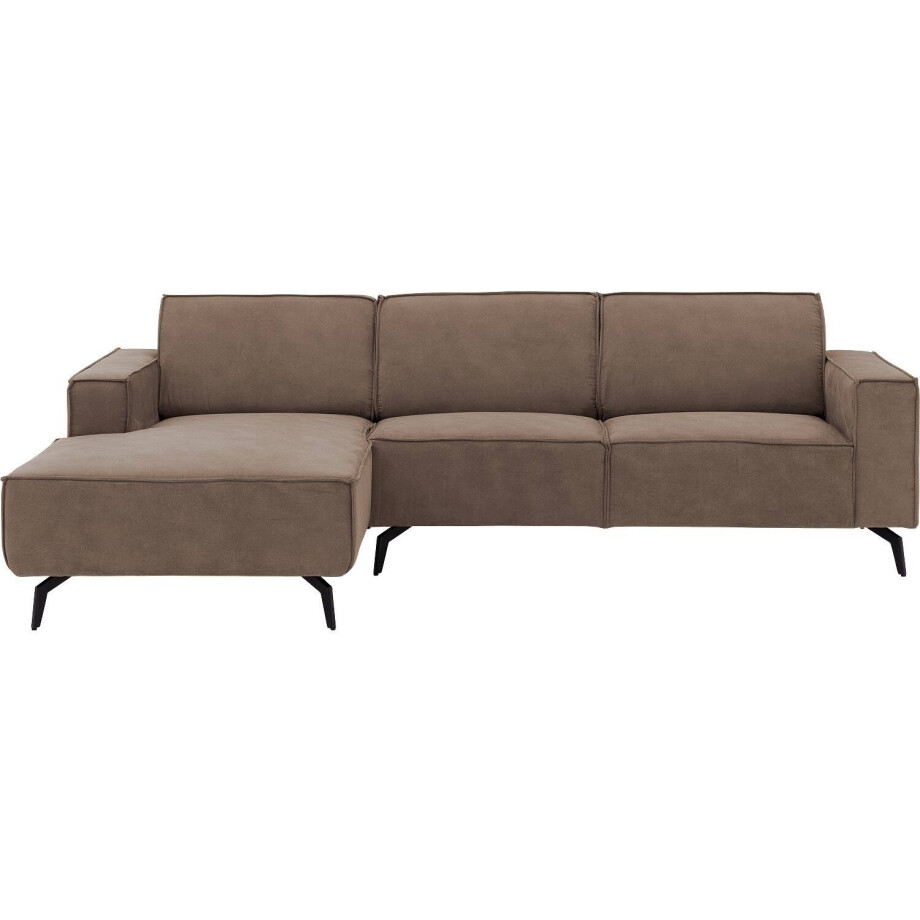 Goossens Hoekbank Hercules bruin, microvezel, 2,5-zits, modern design met chaise longue links Goossens Hoekbank Hercules bruin, microvezel, 2,5-zits, modern design met chaise longue links afbeelding 1