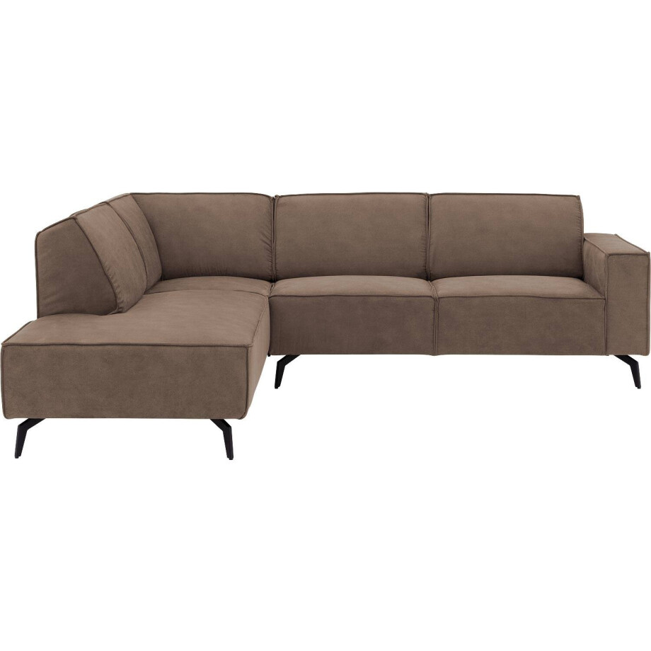 Goossens Hoekbank Hercules bruin, microvezel, 2,5-zits, modern design met ligelement links Goossens Hoekbank Hercules bruin, microvezel, 2,5-zits, modern design met ligelement links afbeelding 1