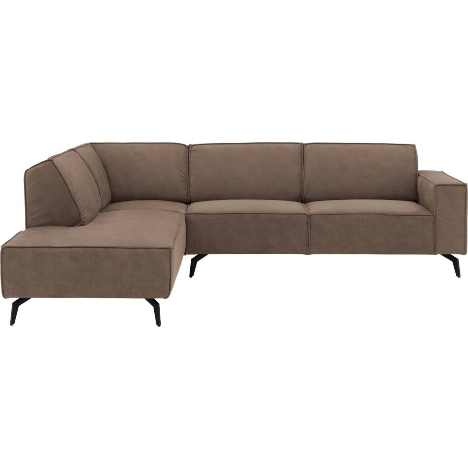 Goossens Hoekbank Hercules bruin, microvezel, 3-zits, modern design met ligelement links Goossens Hoekbank Hercules bruin, microvezel, 3-zits, modern design met ligelement links afbeelding 1