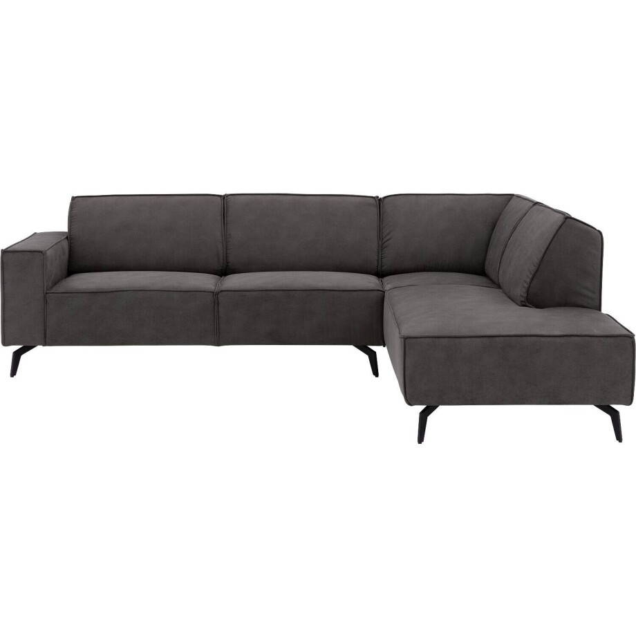 Goossens Hoekbank Hercules donkergrijs, microvezel, 3-zits, modern design met ligelement rechts Goossens Hoekbank Hercules donkergrijs, microvezel, 3-zits, modern design met ligelement rechts afbeelding 1