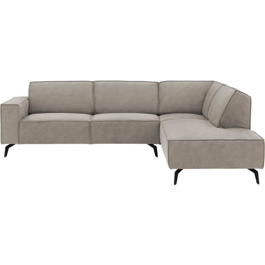 Goossens Hoekbank Hercules grijs, microvezel, 3-zits, modern design met ligelement rechts Goossens Hoekbank Hercules grijs, microvezel, 3-zits, modern design met ligelement rechts afbeelding 1