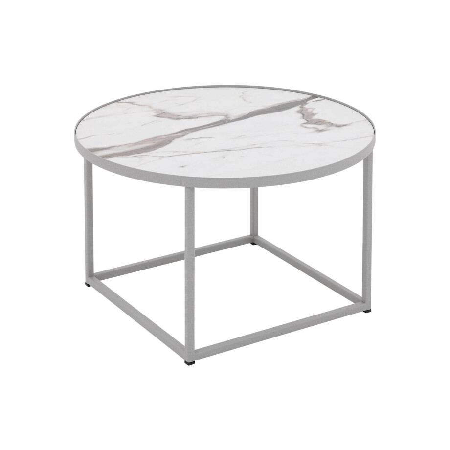 Goossens Salontafel Livia rond, hpl zwart, modern design, 61 x 35 x 61 cm afbeelding 1
