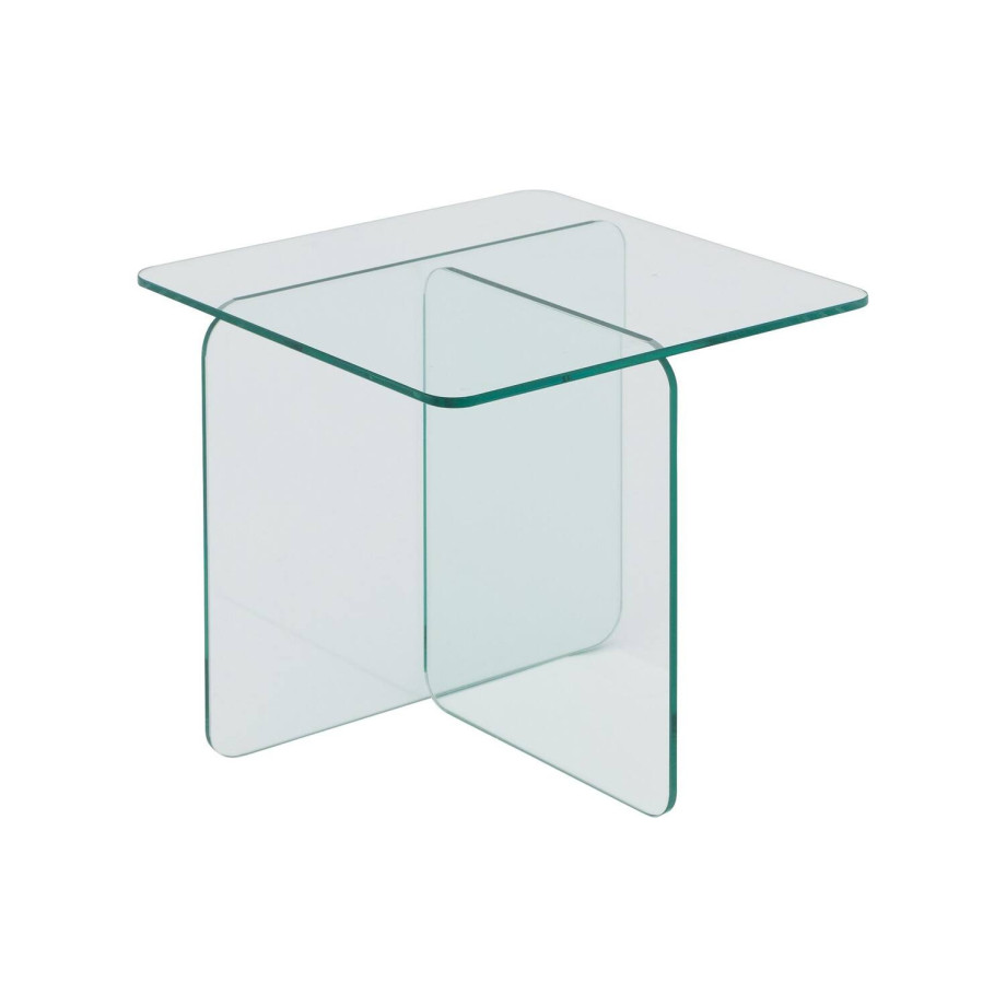 Goossens Salontafel Davey vierkant, glas transparant, modern design, 50 x 46 x 50 cm afbeelding 1