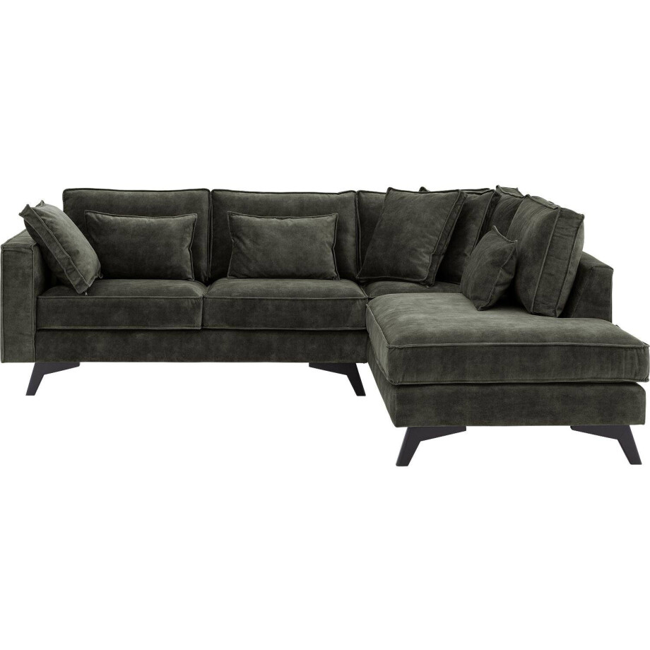 Goossens Bank Chambre groen, stof, 2-zits, elegant chic met ligelement rechts Goossens Bank Chambre groen, stof, 2-zits, elegant chic met ligelement rechts afbeelding 1