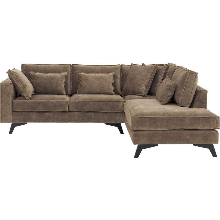 Goossens Bank Chambre bruin, stof, 2-zits, elegant chic met ligelement rechts Goossens Bank Chambre bruin, stof, 2-zits, elegant chic met ligelement rechts afbeelding 1
