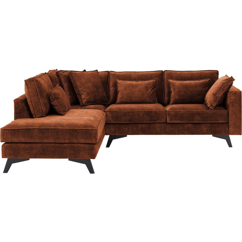 Goossens Bank Chambre bruin, stof, 2-zits, elegant chic met ligelement links Goossens Bank Chambre bruin, stof, 2-zits, elegant chic met ligelement links afbeelding 1