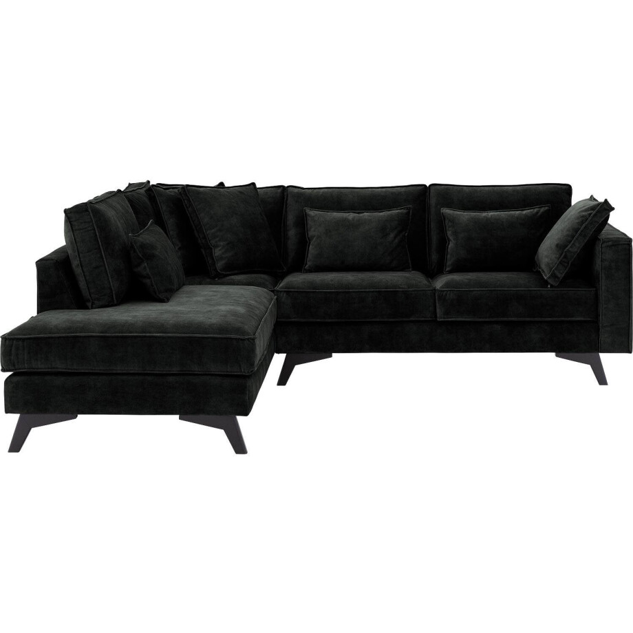 Goossens Bank Chambre zwart, stof, 2-zits, elegant chic met ligelement links Goossens Bank Chambre zwart, stof, 2-zits, elegant chic met ligelement links afbeelding 1