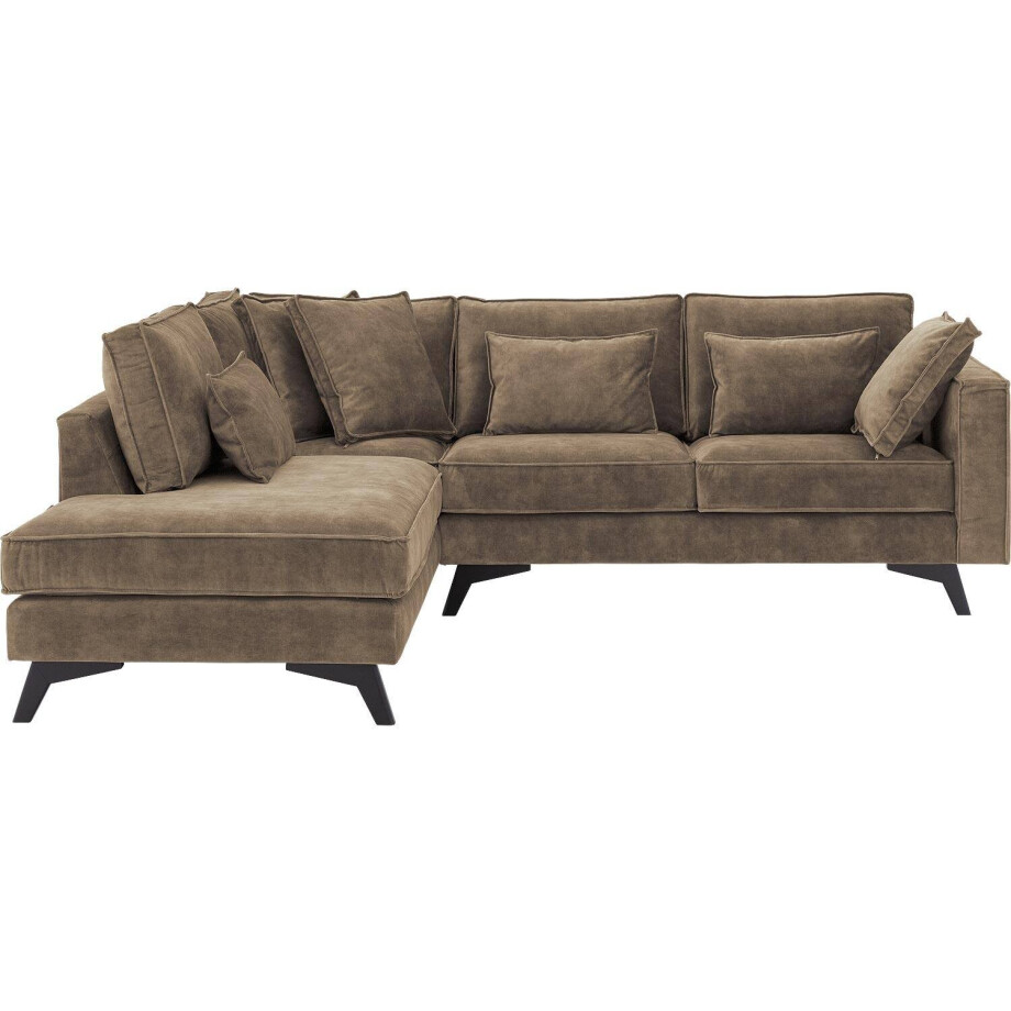 Goossens Bank Chambre bruin, stof, 2-zits, elegant chic met ligelement links afbeelding 1