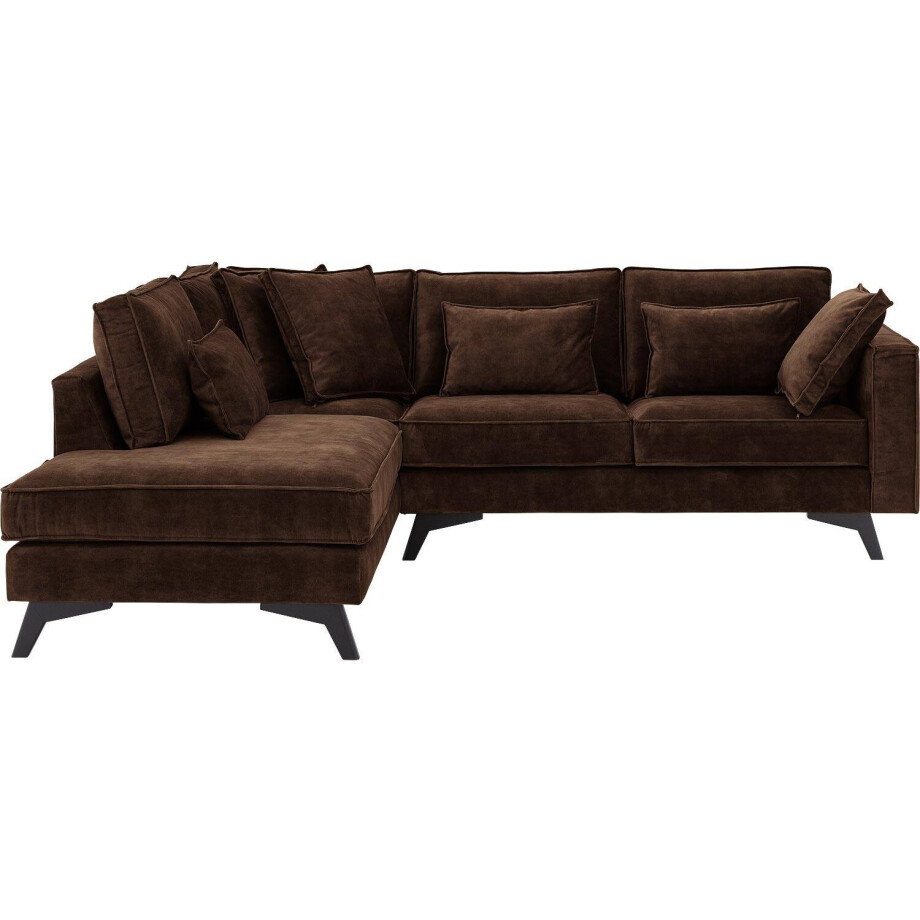 Goossens Bank Chambre bruin, stof, 2-zits, elegant chic met ligelement links Goossens Bank Chambre bruin, stof, 2-zits, elegant chic met ligelement links afbeelding 1