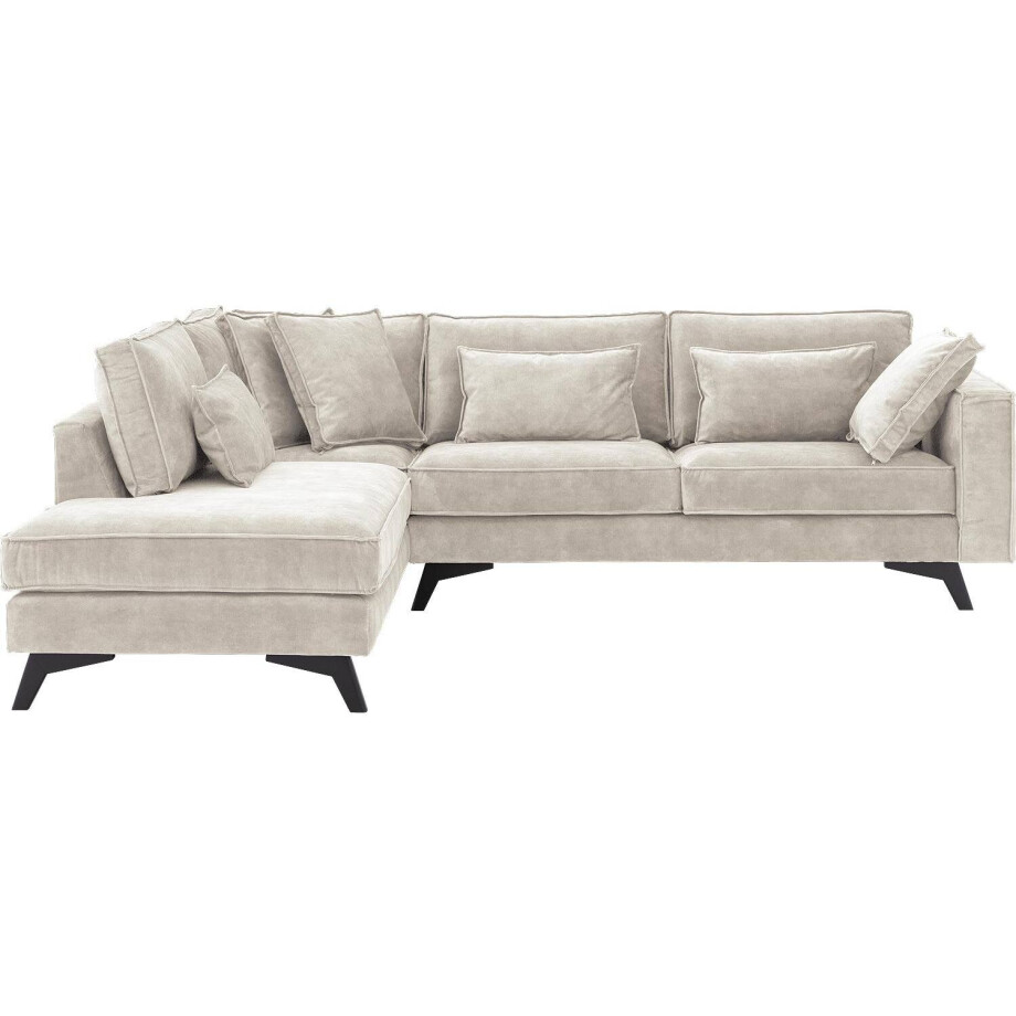 Goossens Bank Chambre bruin, stof, 3-zits, elegant chic met ligelement links Goossens Bank Chambre bruin, stof, 3-zits, elegant chic met ligelement links afbeelding 1