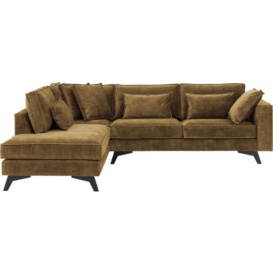 Goossens Bank Chambre groen, stof, 3-zits, elegant chic met ligelement links Goossens Bank Chambre groen, stof, 3-zits, elegant chic met ligelement links afbeelding 1