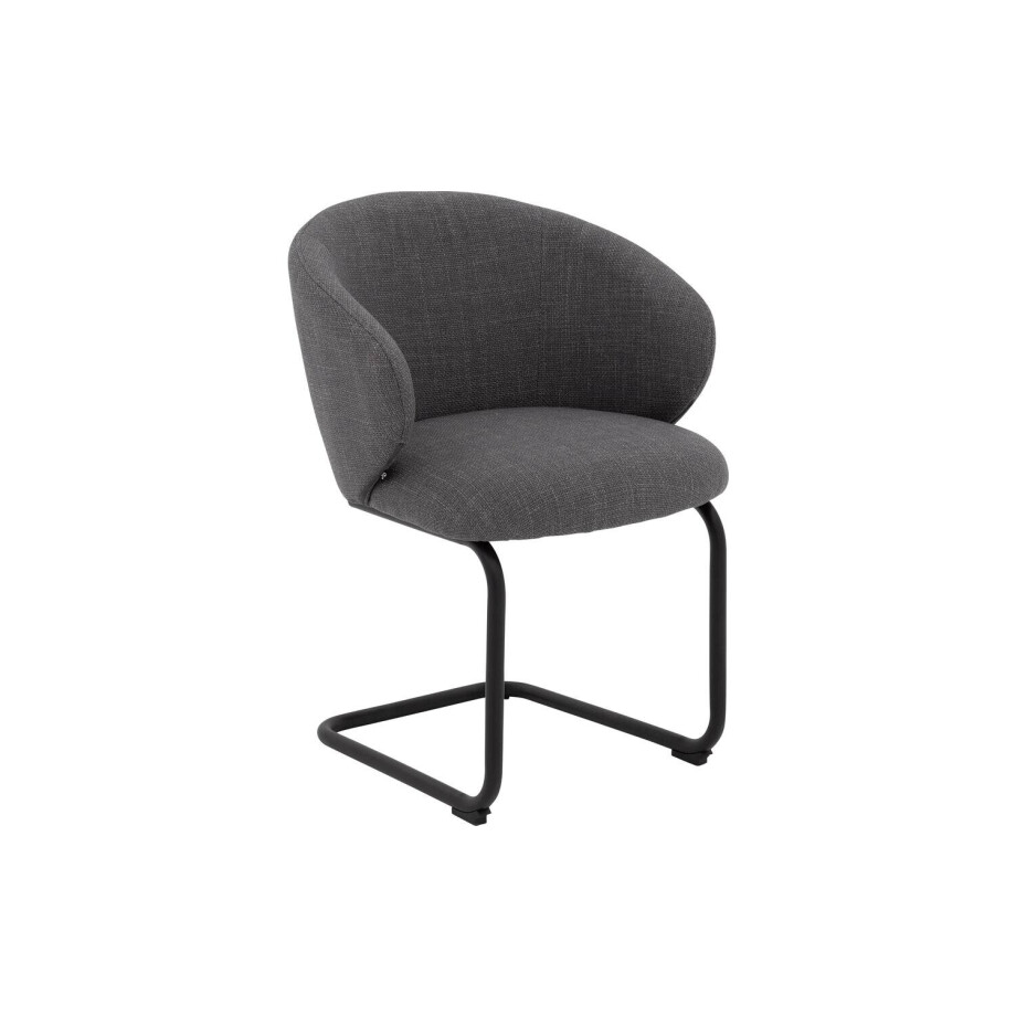 Goossens Stoel Noomi donkergrijs stof met armleuning, Goossens Stoel Noomi donkergrijs stof met armleuning, afbeelding 1