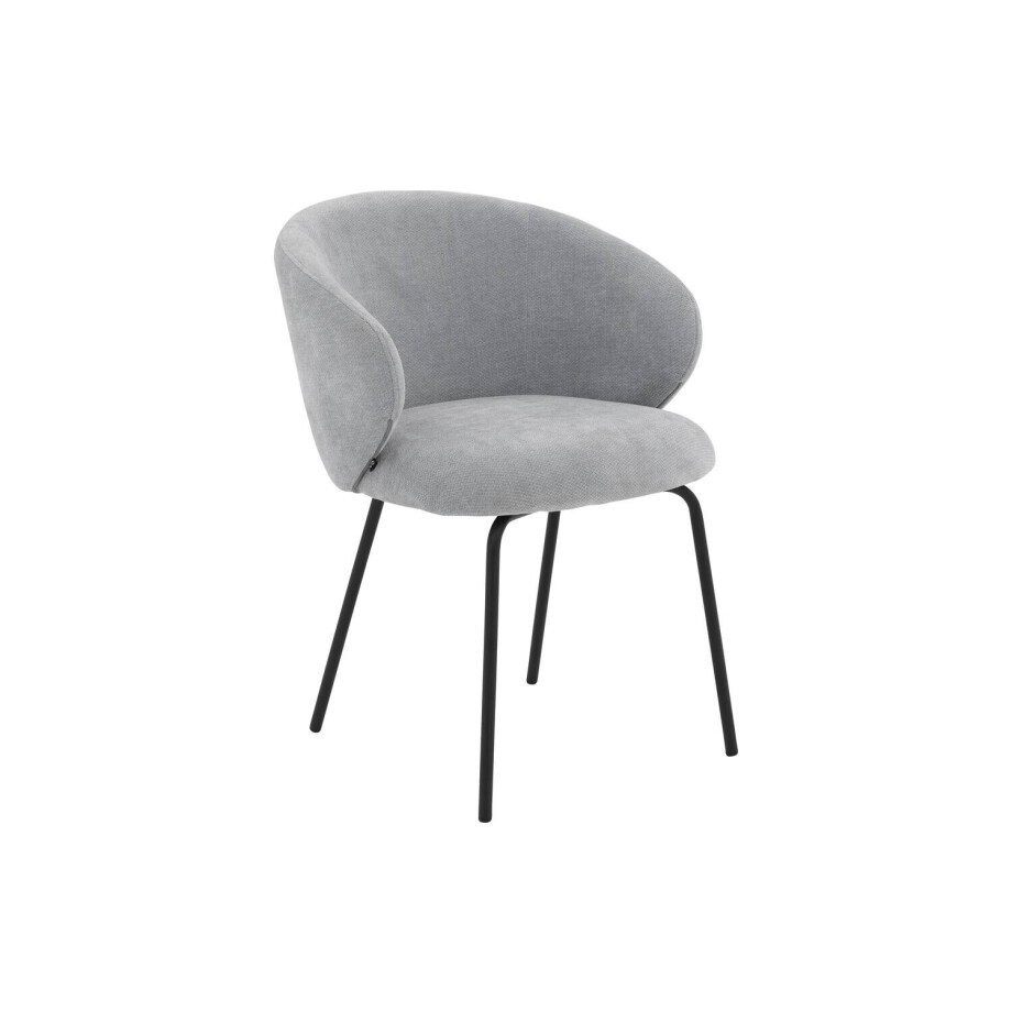 Goossens Stoel Noomi blauw stof met armleuning, afbeelding 1