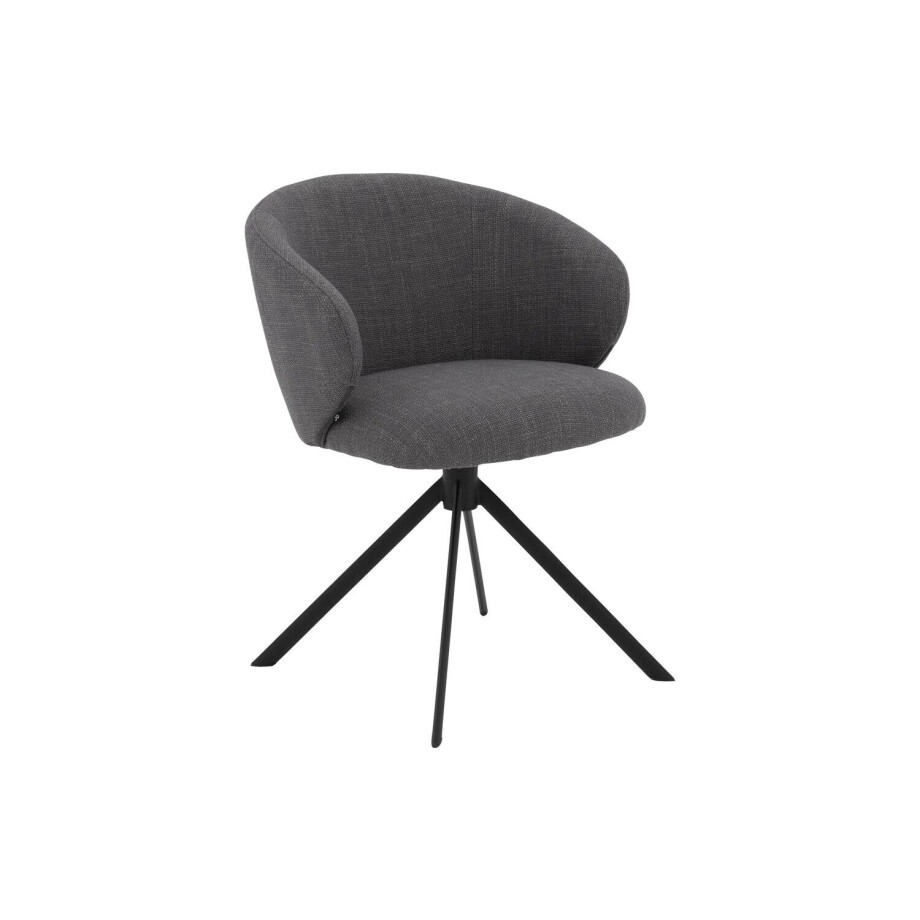Goossens Stoel Noomi donkergrijs stof met armleuning, Goossens Stoel Noomi donkergrijs stof met armleuning, afbeelding 1