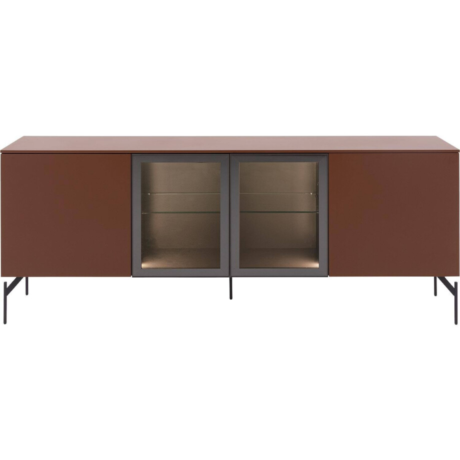 Goossens Excellent Dressoir Fame, 4 deuren staand (2 dichte deuren, 2 midden glasdeuren) Goossens Excellent Dressoir Fame, 4 deuren staand (2 dichte deuren, 2 midden glasdeuren) afbeelding 1