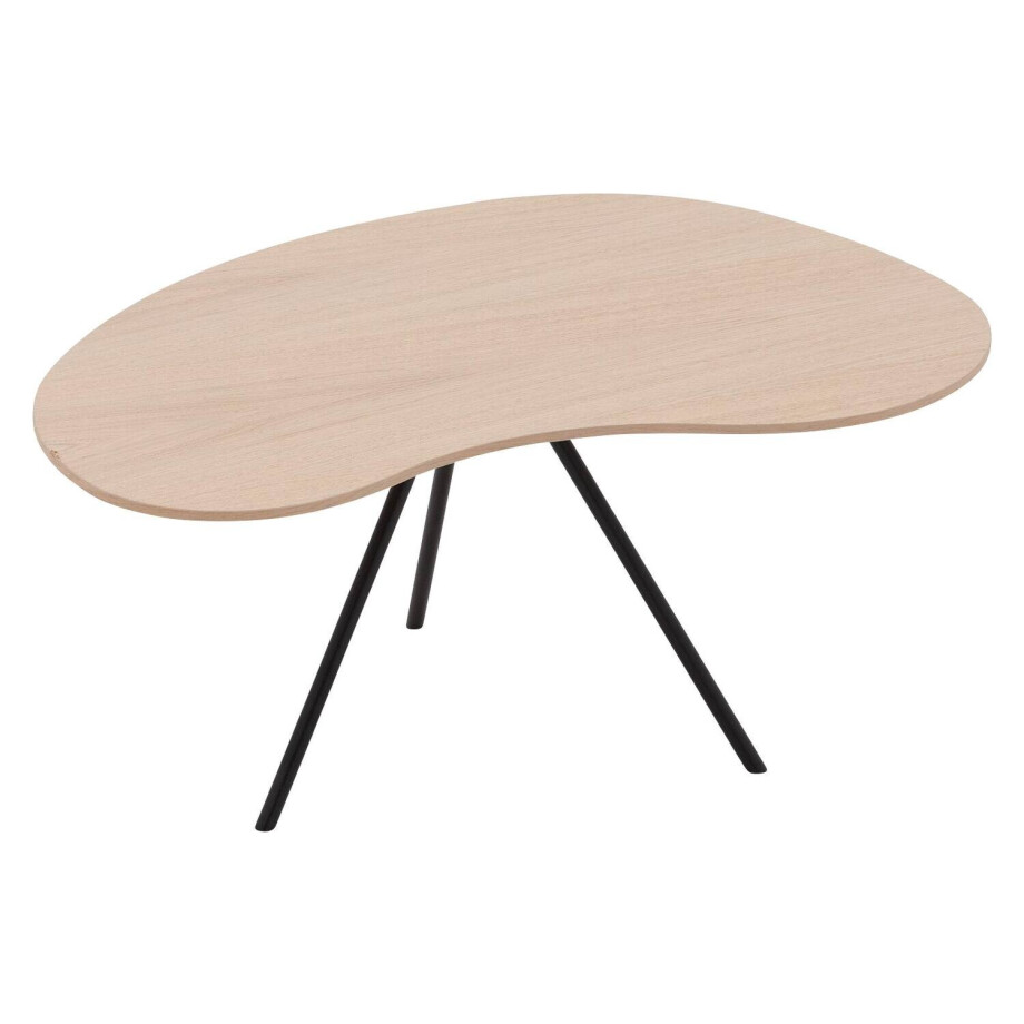 Goossens Salontafel Saya organisch, hout eiken wit, modern design, 79 x 36 x 61 cm afbeelding 1