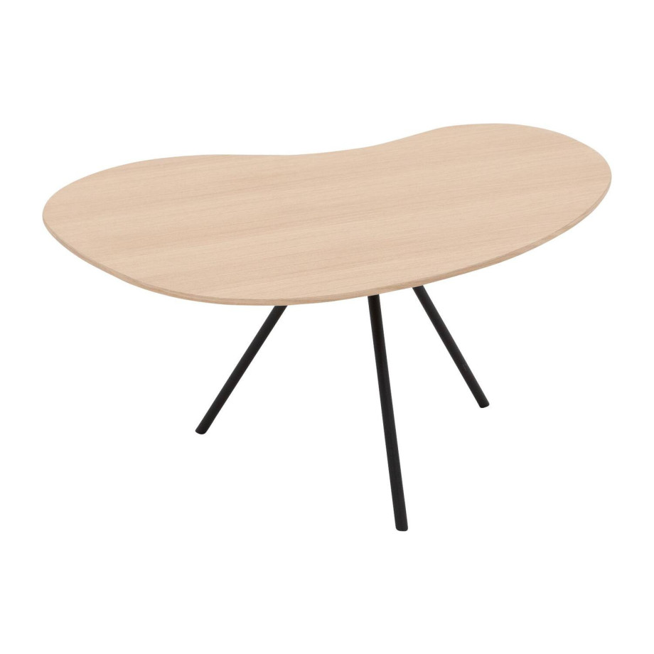 Goossens Salontafel Saya organisch, hout eiken wit, modern design, 79 x 36 x 61 cm afbeelding 1