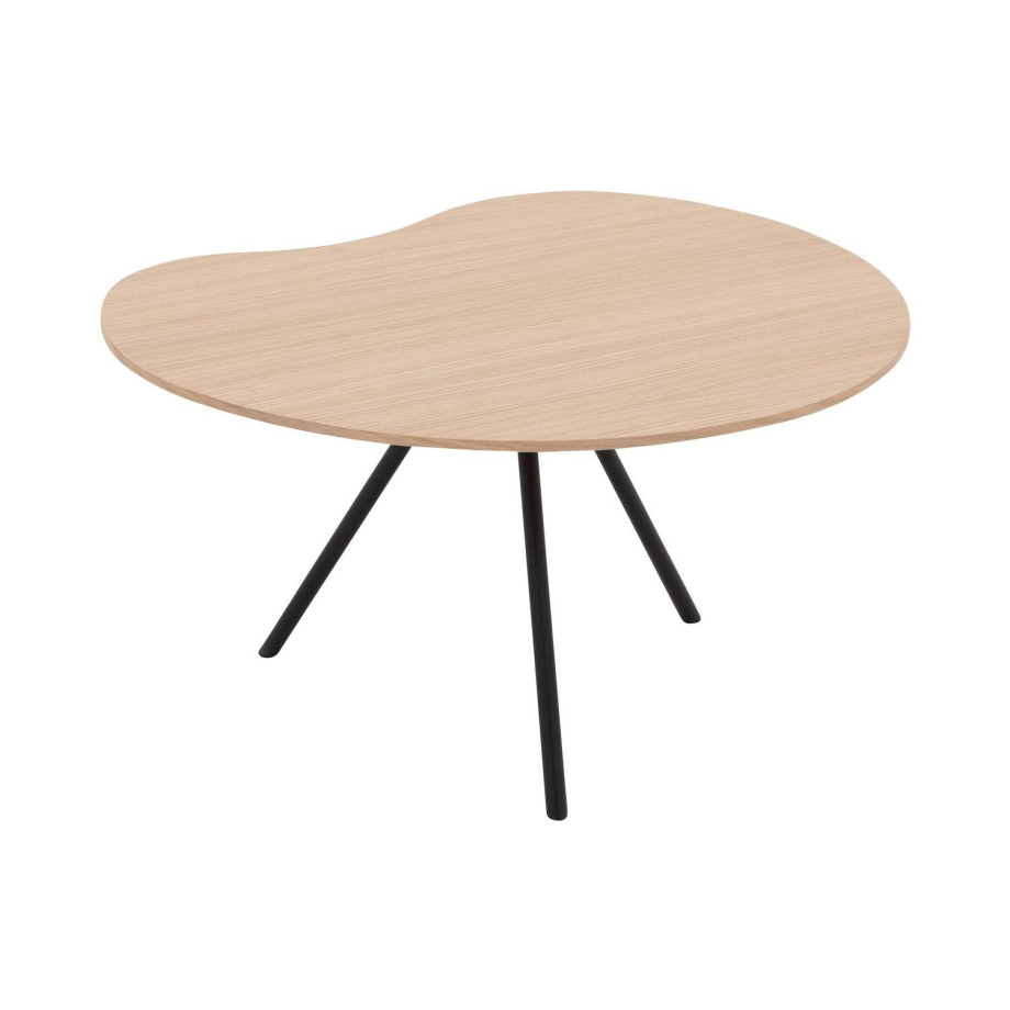 Goossens Salontafel Saya organisch, hout eiken wit, modern design, 61 x 33 x 49 cm afbeelding 1