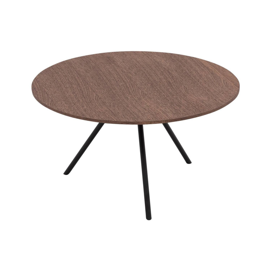 Goossens Salontafel Bo rond, hout eiken donker bruin, modern design, 60 x 36 x 60 cm afbeelding 1