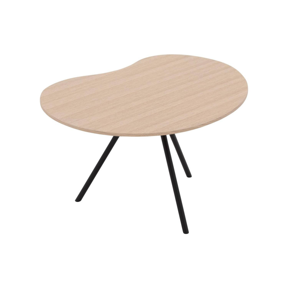 Goossens Salontafel Saya organisch, hout eiken wit, modern design, 61 x 33 x 49 cm afbeelding 1