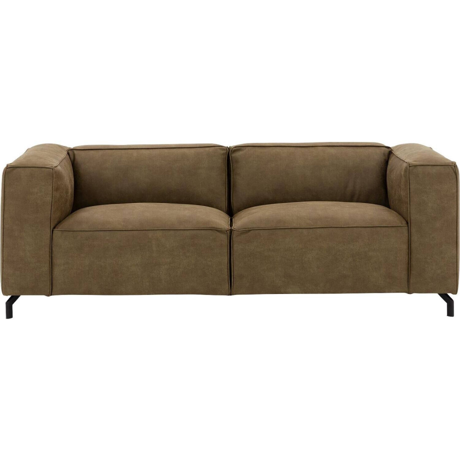 Goossens Bank Calvin groen, micro leer, 3-zits, modern design Goossens Bank Calvin groen, micro leer, 3-zits, modern design afbeelding 1