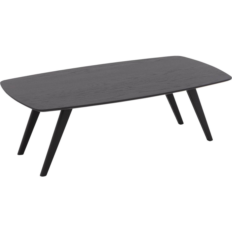 Goossens Salontafel Ferry semi rechthoekig, hout eiken antraciet, elegant chic, 110 x 36 x 60 cm afbeelding 1