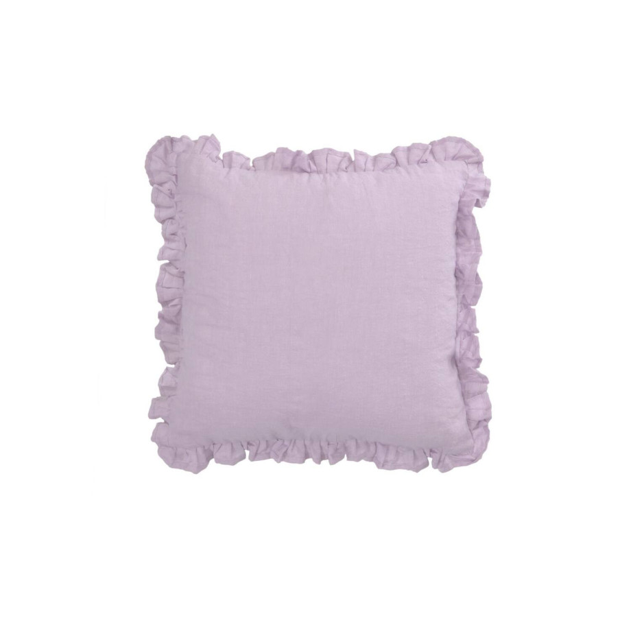 Kave Home Kave Home Woon Accessoires Nacha, Kussenhoes nacha lila van katoen en linnen 45 x 45 cm afbeelding 