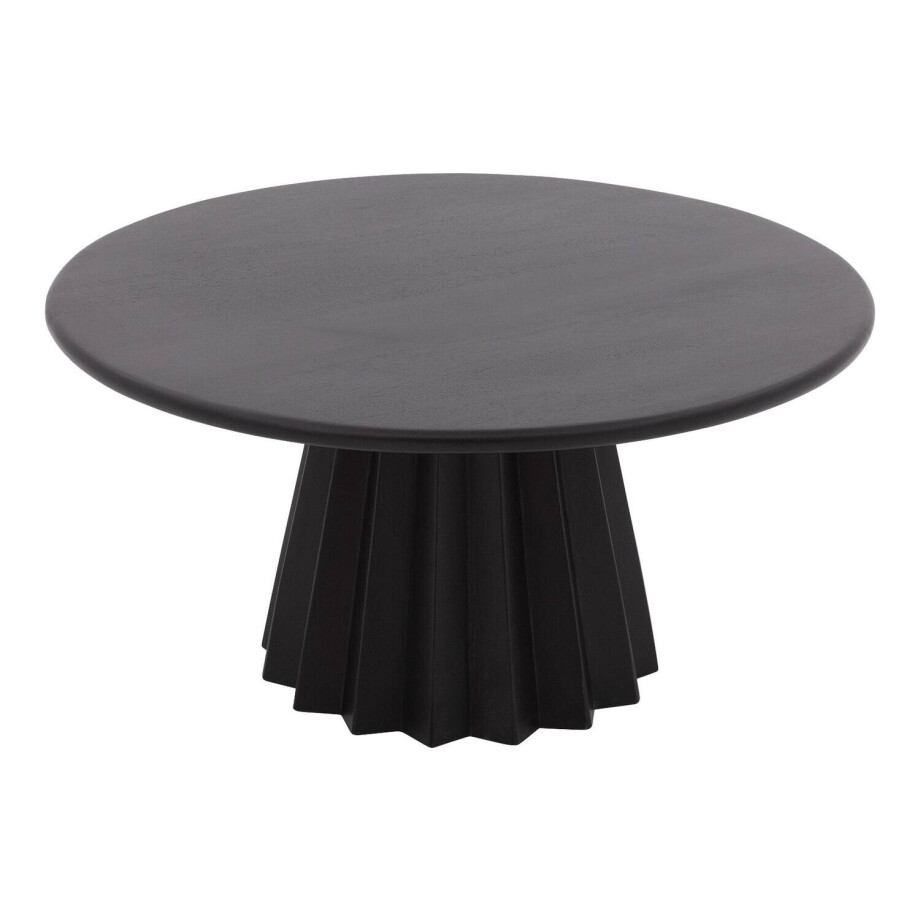 Goossens Salontafel Felicia rond, hout mango zwart,, 80 x 40 x 80 cm afbeelding 1