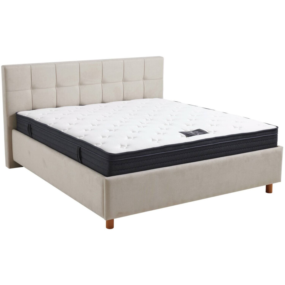 Goossens Gestoffeerd Bedframe Branson Storage, 180 x 200 cm met storage, met 2x lattenbodem afbeelding 1