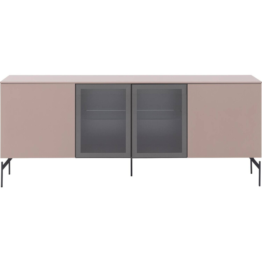 Goossens Excellent Dressoir Fame, 4 deuren staand (2 dichte deuren, 2 midden glasdeuren) Goossens Excellent Dressoir Fame, 4 deuren staand (2 dichte deuren, 2 midden glasdeuren) afbeelding 1