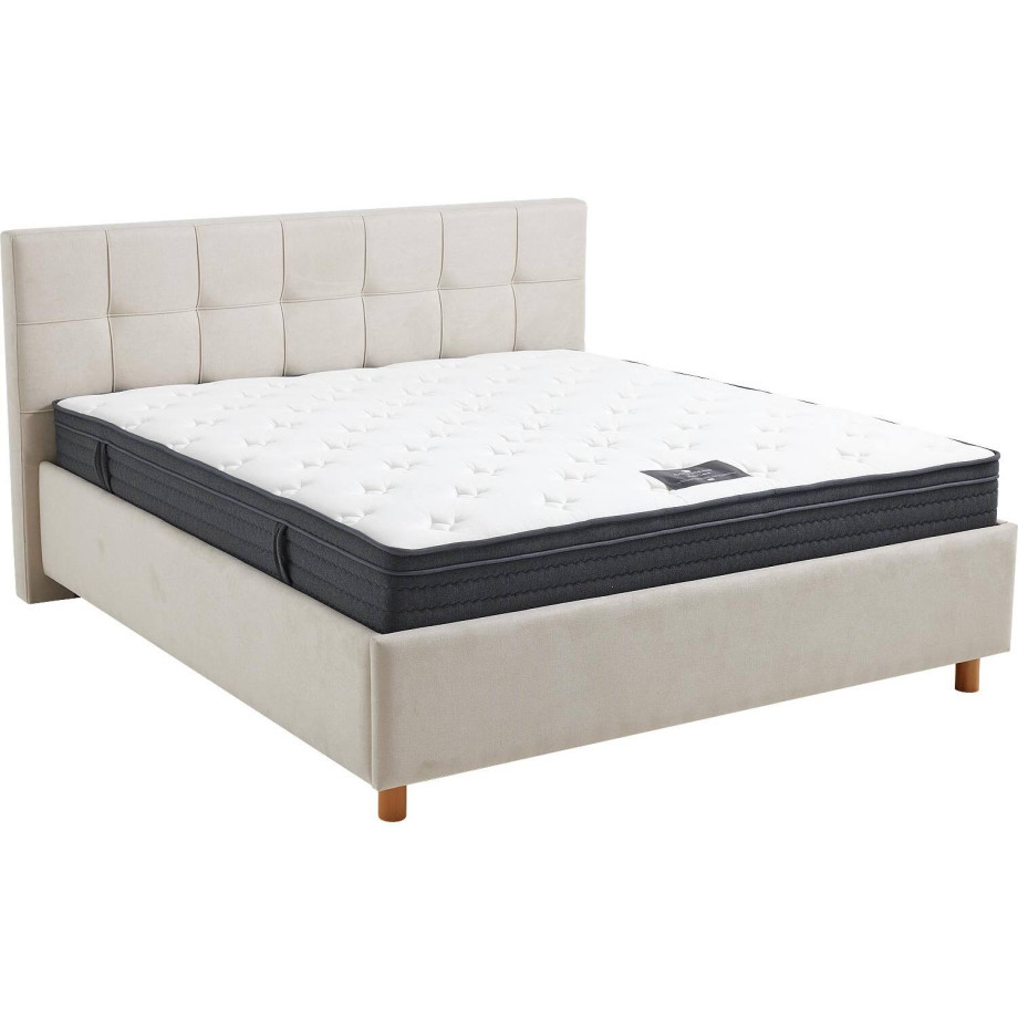 Goossens Gestoffeerd Bedframe Branson Storage, 160 x 210 cm met storage, met 2x lattenbodem afbeelding 1