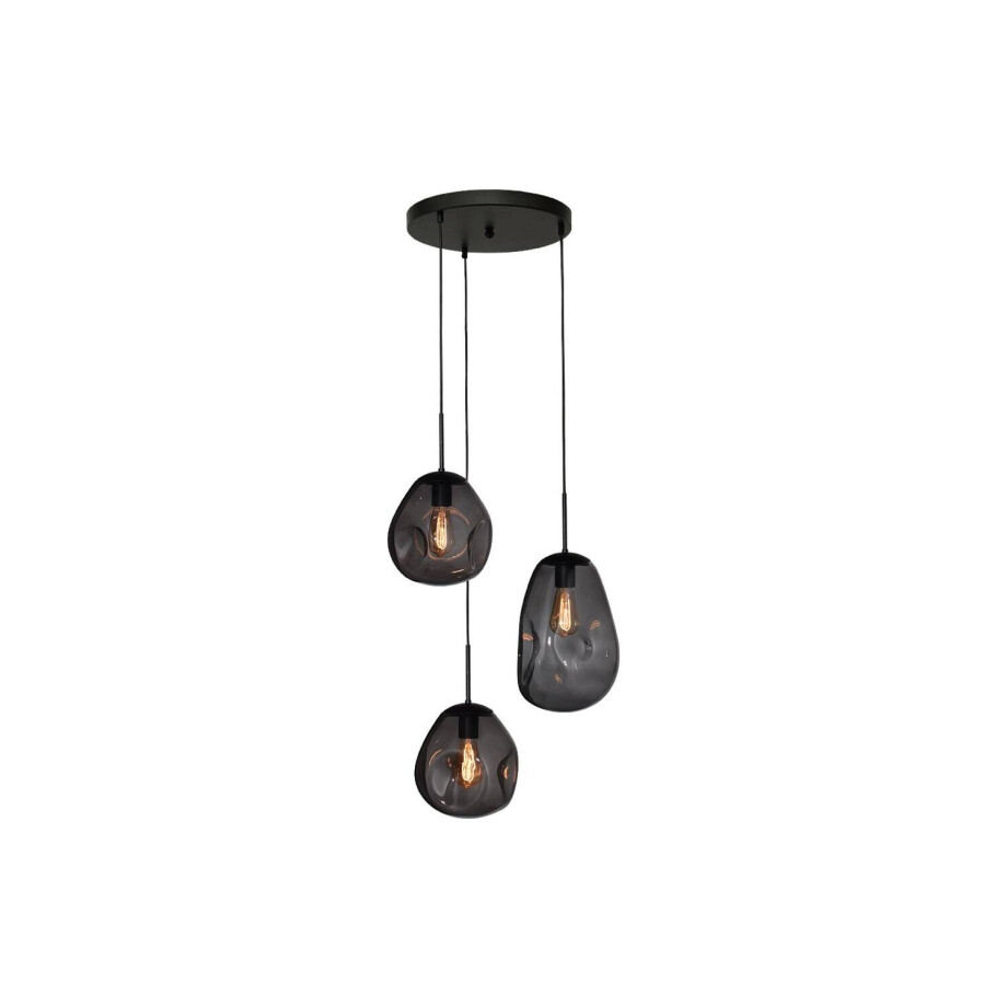 Goossens Hanglamp Lava, Hanglamp met 3 lichtpunten (base ø 35 cm) afbeelding 1