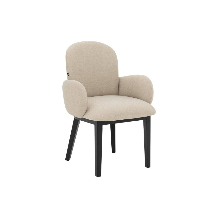 Goossens Eetkamerstoel Lahja bruin stof met armleuning, Goossens Eetkamerstoel Lahja bruin stof met armleuning, afbeelding 1