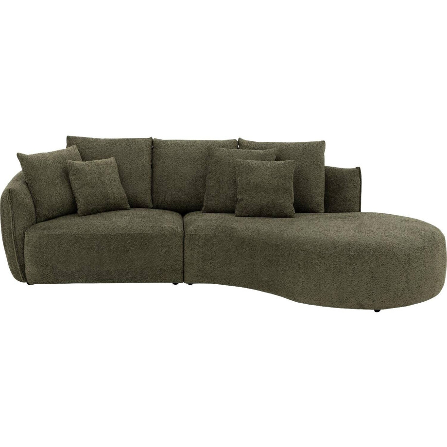 Goossens Bank Fay groen, stof, 1,5-zits, stijlvol landelijk met chaise longue rechts Goossens Bank Fay groen, stof, 1,5-zits, stijlvol landelijk met chaise longue rechts afbeelding 1