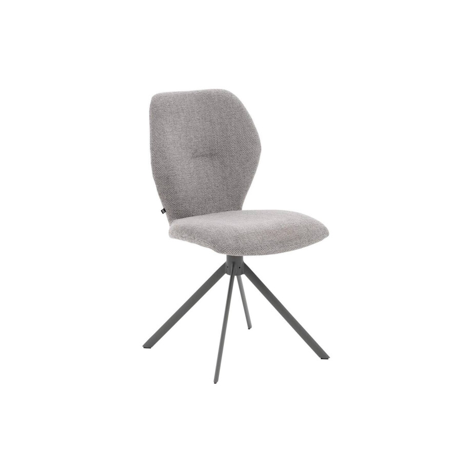 Goossens Eetkamerstoel Hera lichtgrijs stof leuning, modern design Goossens Eetkamerstoel Hera lichtgrijs stof leuning, modern design afbeelding 1