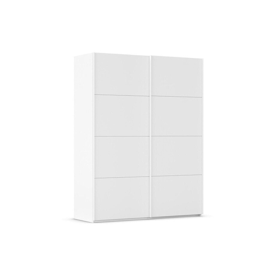 Goossens Excellent Kledingkast Finca Mat Glas, Slaapkamerkast 180 cm breed, 236 cm hoog, 2x 4 paneel glas schuifdeuren afbeelding 1