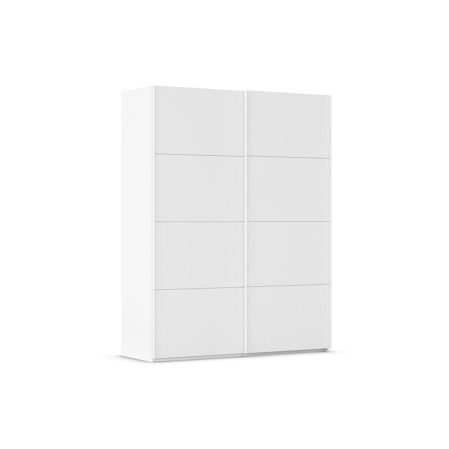 Goossens Excellent Kledingkast Finca Mat Glas, Slaapkamerkast 200 cm breed, 236 cm hoog, 2x 4 paneel glas schuifdeuren afbeelding 1