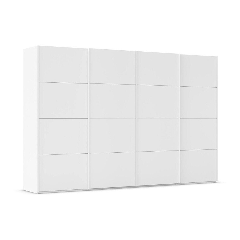 Goossens Excellent Kledingkast Finca Mat Glas, Slaapkamerkast 360 cm breed, 236 cm hoog, 4x 4 paneel glas schuifdeuren afbeelding 1