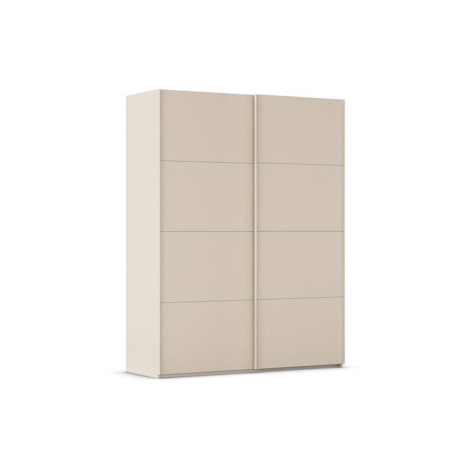 Goossens Excellent Kledingkast Finca Mat Glas, Slaapkamerkast 180 cm breed, 236 cm hoog, 2x 4 paneel glas schuifdeuren afbeelding 1
