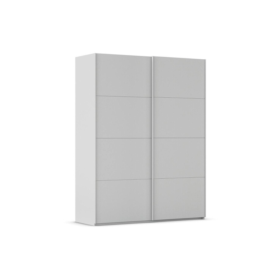 Goossens Excellent Kledingkast Finca Mat Glas, Slaapkamerkast 160 cm breed, 236 cm hoog, 2x 4 paneel glas schuifdeuren afbeelding 1