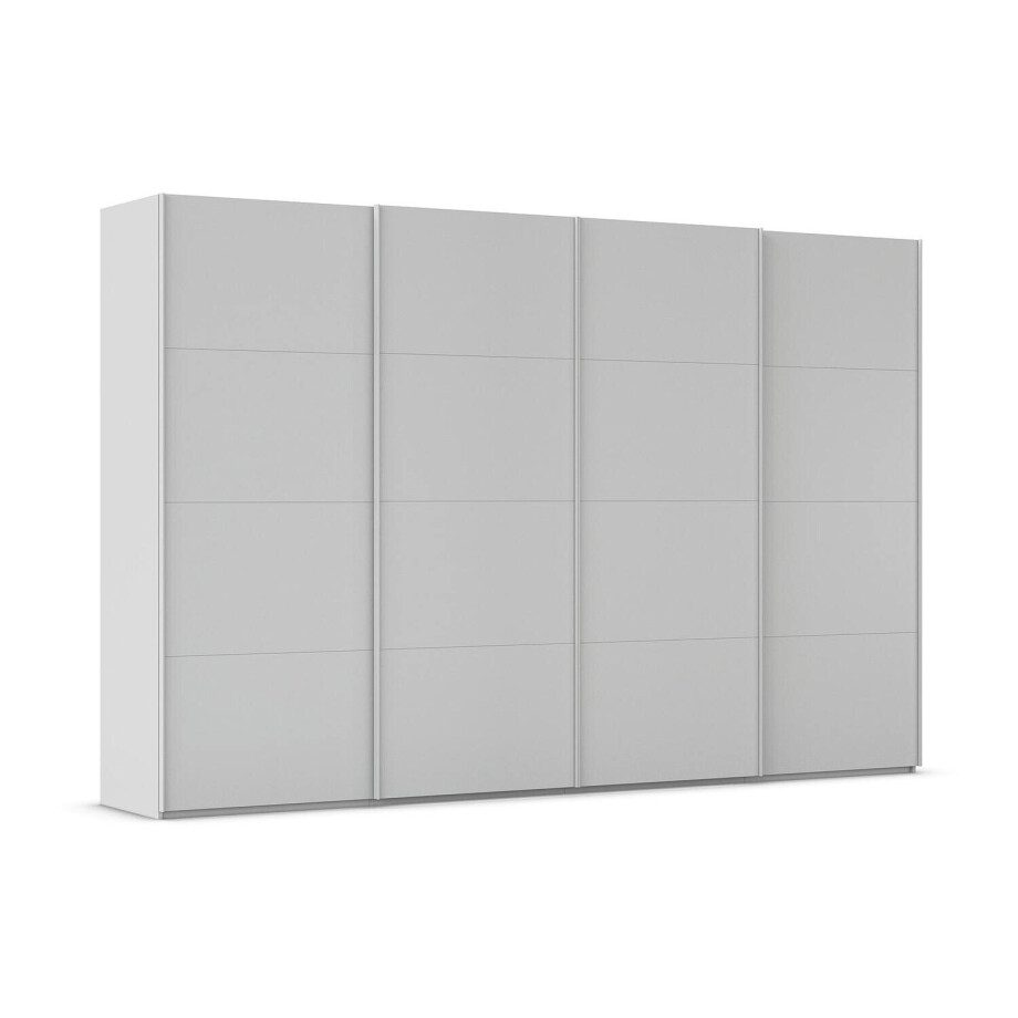 Goossens Excellent Kledingkast Finca Mat Glas, Slaapkamerkast 360 cm breed, 236 cm hoog, 4x 4 paneel glas schuifdeuren afbeelding 1