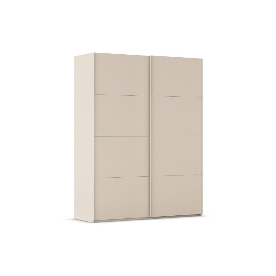 Goossens Excellent Kledingkast Finca Mat Glas, Slaapkamerkast 160 cm breed, 236 cm hoog, 2x 4 paneel glas schuifdeuren afbeelding 1