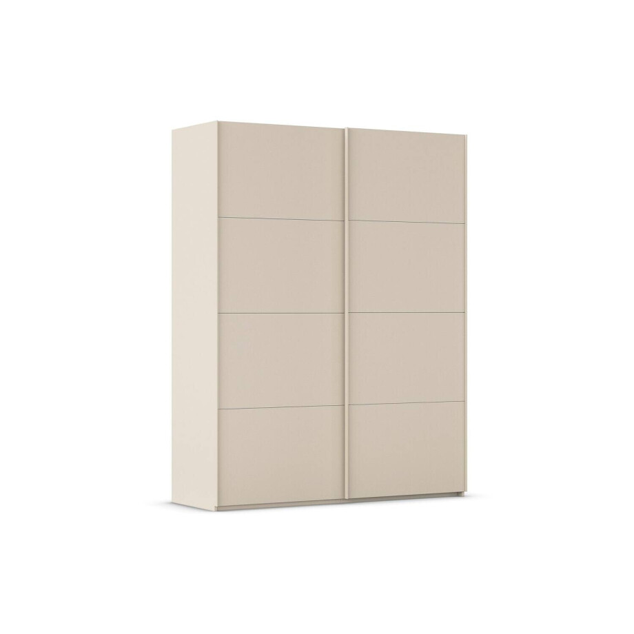 Goossens Excellent Kledingkast Finca Mat Glas, Slaapkamerkast 200 cm breed, 236 cm hoog, 2x 4 paneel glas schuifdeuren afbeelding 1
