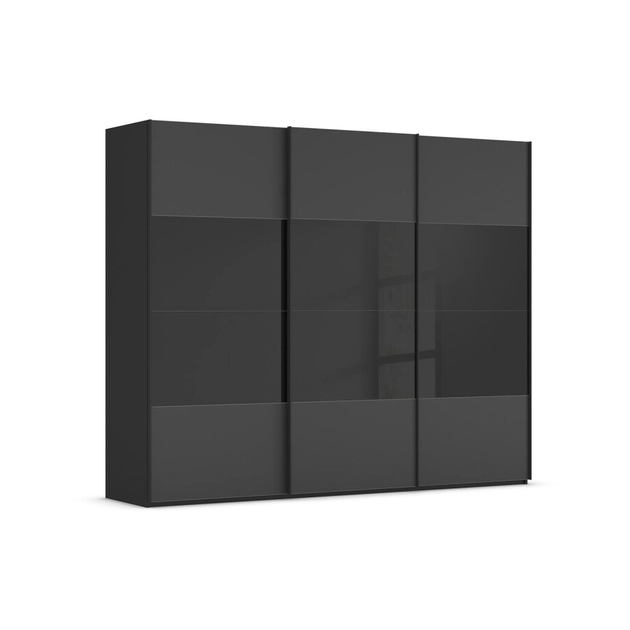 Goossens Kledingkast Finca Combi Glans-mat Glas, Slaapkamerkast 240 cm breed, 223 cm hoog, 3x 4 paneel (glas met glas mat combinatie) schuifdeuren afbeelding 1