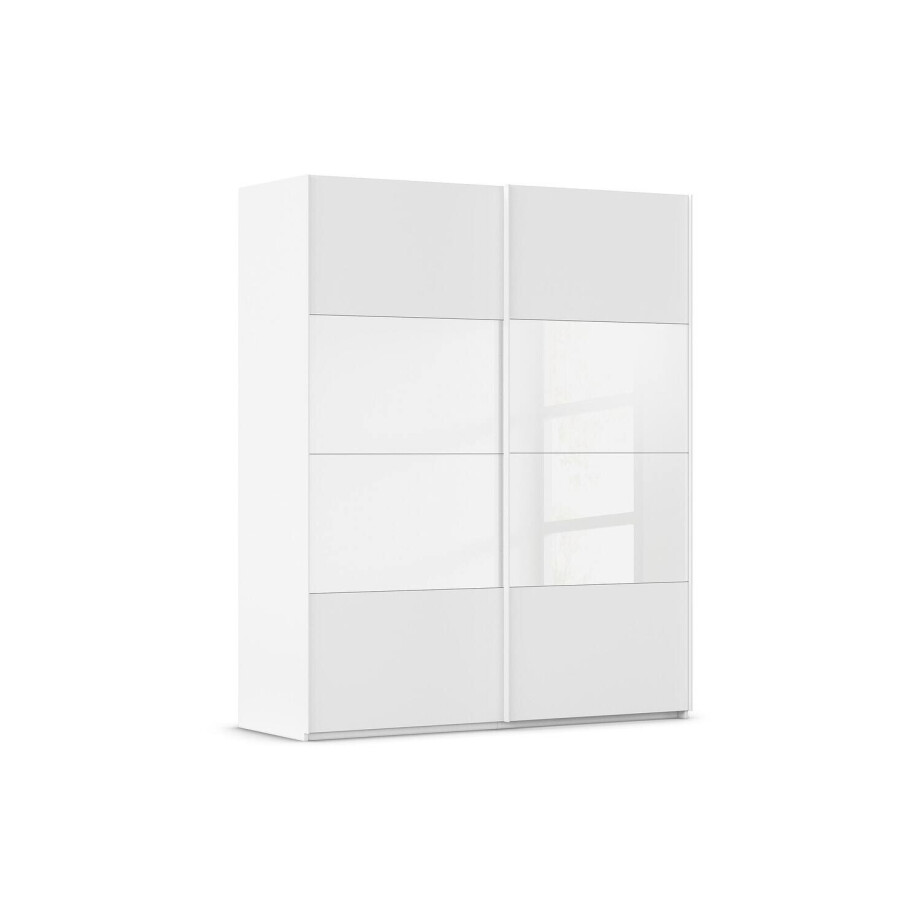 Goossens Kledingkast Finca Combi Glans-mat Glas, Slaapkamerkast 200 cm breed, 236 cm hoog, 2x 4 paneel (glas met glas mat combinatie) schuifdeuren afbeelding 1